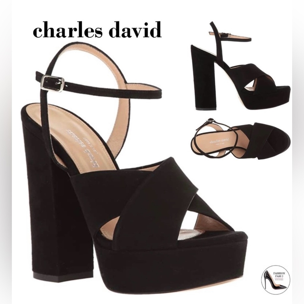 Charles David Rima Black Platform Heels